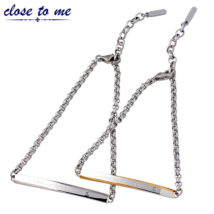 オンライン限定商品 クロストゥーミー close to me ステンレス ペア ブレスレット ダイヤモンド メッセージ 金属アレルギー対応 ジュエリー  SBR11-013-014-P fucoa.cl