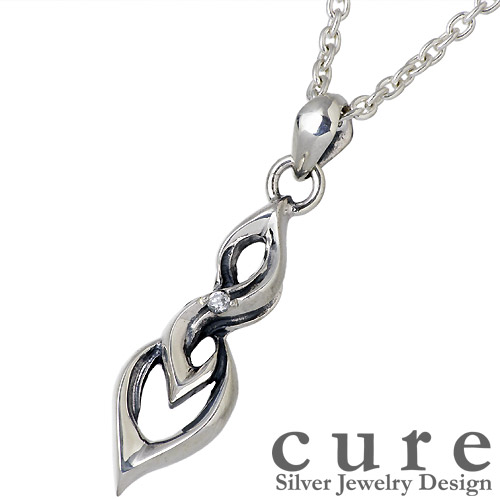 【ポイント2倍！マラソン期間中】 キュア cure フロー シルバー ネックレス アクセサリー チェーン付き シルバー925 スターリングシルバー CU-PE-029CL60