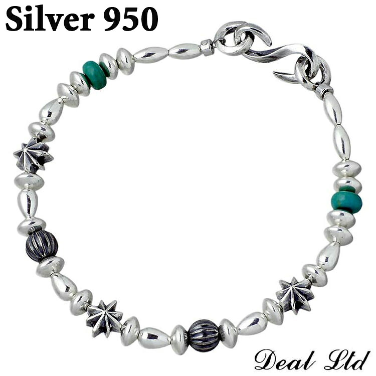 【ポイント2倍！マラソン期間中】 ディールエルティーディー DEAL LTD 8POINT STAR BRACELET シルバー ジュエリー シルバー950 ブリタニアシルバー ブレスレット メンズ レディース ビーズ 310238