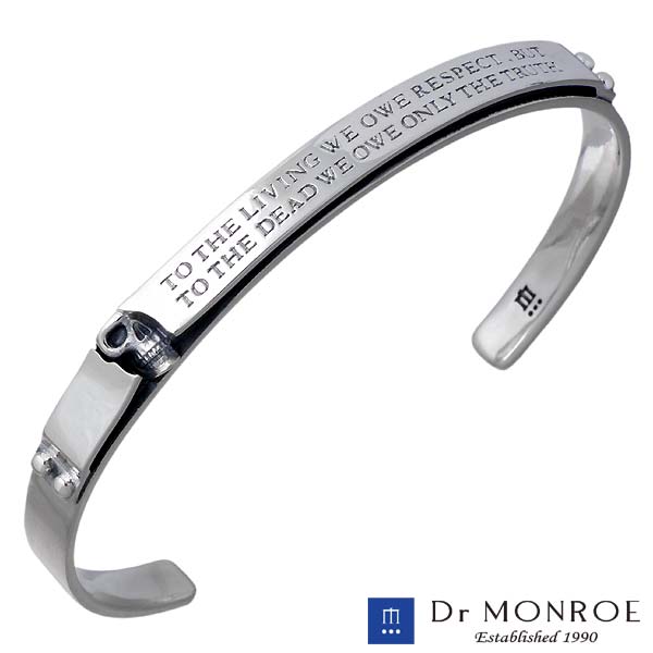【ポイント2倍！マラソン終了まで】 ドクターモンロー Dr MONROE シルバー バングル アクセサリー スカル ドクロ メッセージ シルバー925 スターリングシルバー BR-35-SV｜Sies Rosso シーズ ロッソ
