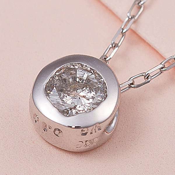 【ポイント2倍！マラソン期間中！】 K18 WG 0.1ｃｔ ダイヤモンド フクリン ペンダント ネックレス 沖縄 離島への配送不可