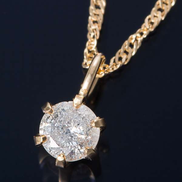 【ポイント2倍！マラソン終了まで】 K18 0.1ct ダイヤモンド ペンダント ネックレス スクリューチェーン（鑑別書付き ） 沖縄 離島への配送不可｜Sies Rosso シーズ ロッソ