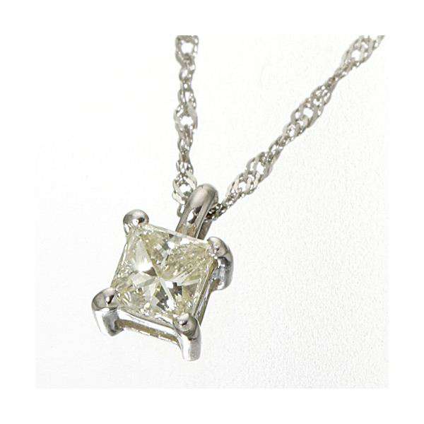 【ポイント2倍！12日まで！】 0.15ct ダイヤモンド プリンセスカット ペンダント ネックレス プラチナ 沖縄 離島への配送不可