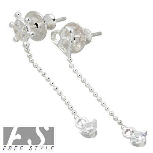 【ポイント2倍！20日まで！】 フリースタイル FREE STYLE ハート デザイン ピアス アクセサリー キュービック 2個売り 両耳用 シルバー925 スターリングシルバー FSE-861