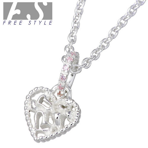 フリースタイル FREE STYLE ネックレス レディース ハート シルバー ジュエリー ピンクキュービック チェーン付き 925 スターリングシルバー FSP-850CL50 11,138円