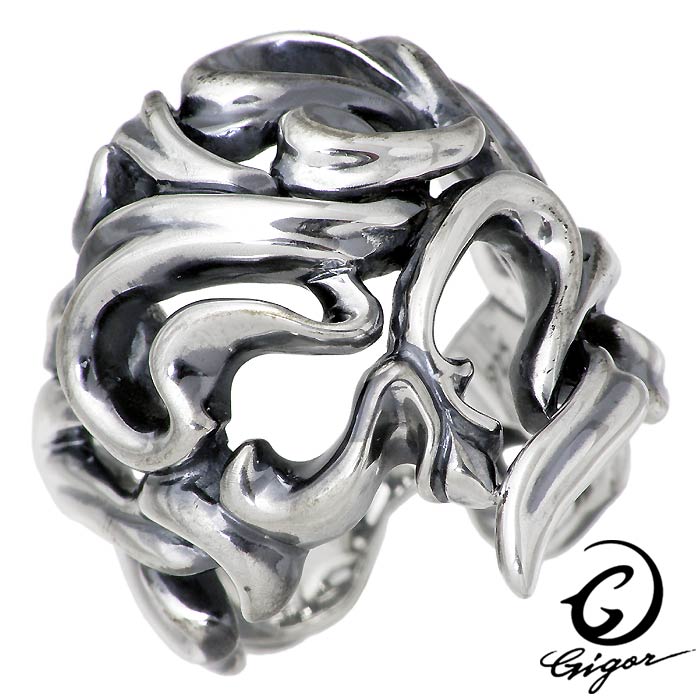 【ポイント2倍！マラソン期間中】 ジゴロウ GIGOR シルバー リング 指輪 アクセサリー リスタール メンズ 7～25号 スカル Anniversary series NO-399