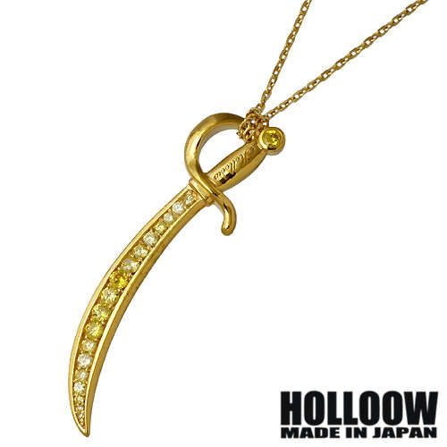 【ポイント2倍!マラソン終了まで】 ホロウ HOLLOOW ライト ナイフ シルバー ネックレス アクセサリー チェーン付き ゴールドコーティング キュービック 剣 シルバー925 スターリングシルバー KHP-159RGD|Sies Rosso シーズ ロッソ