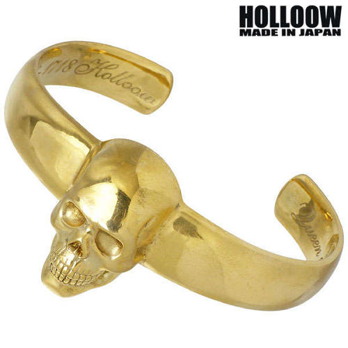 【ポイント2倍!マラソン終了まで】 ホロウ HOLLOOW ニル スカル シルバー バングル アクセサリー ゴールドコーティング ドクロ 髑髏 シルバー925 スターリングシルバー KHP-280GD|Sies Rosso シーズ ロッソ