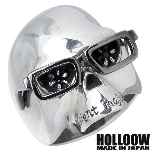 【ポイント2倍！マラソン期間中！】 ホロウ HOLLOOW ヴィンセント シルバー リング サファイア スカル ドクロ 髑髏 10～25号 指輪 アクセサリー シルバー925 スターリングシルバー KHR-09