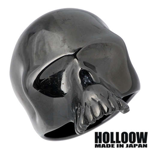 【ポイント2倍！マラソン期間中！】 ホロウ HOLLOOW アイレス シルバー リング ブラックコーティング キュービック スカル ドクロ 髑髏 10～25号 指輪 アクセサリー シルバー925 スターリングシルバー KHR-31BK