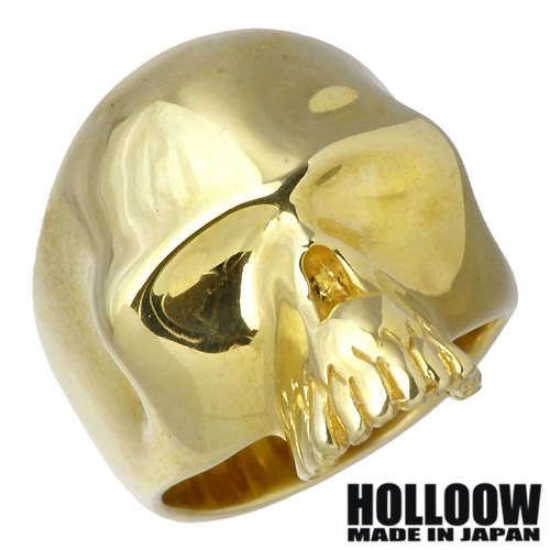 【ポイント2倍！マラソン終了まで】 ホロウ HOLLOOW アイレス シルバー リング ゴールドコーティング キュービック スカル ドクロ 髑髏 10～25号 指輪 アクセサリー シルバー925 スターリングシルバー KHR-31GD｜Sies Rosso シーズ ロッソ
