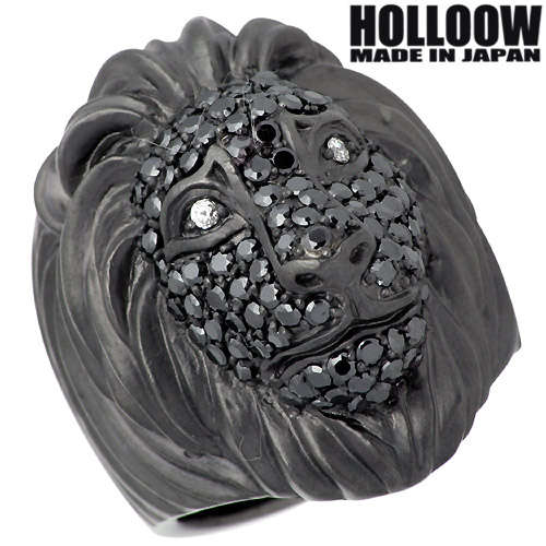【ポイント2倍!マラソン終了まで】 ホロウ HOLLOOW セラフィム ライオン シルバー リング ブラックコーティング キュービック 獅子 10~25号 指輪 アクセサリー シルバー925 スターリングシルバー KHR-63BK|Sies Rosso シーズ ロッソ