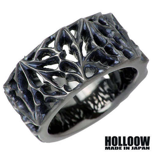 【ポイント2倍！マラソン期間中】 ホロウ HOLLOOW Q.A.R ソーニー シルバー リング ブラックコーティング 15～25号 指輪 アクセサリー シルバー925 スターリングシルバー KHR-96BK