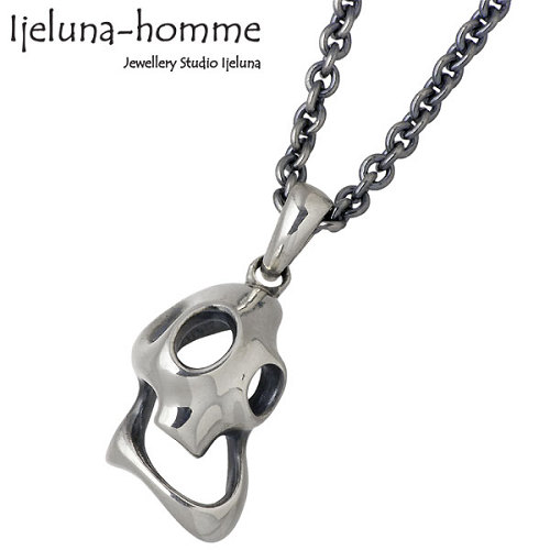 【ポイント2倍！マラソン期間中】 アイジェルナオム Ijeluna-homme ネックレス レディース スカル メンズ シルバー ジュエリー ゴースト チェーン付き 925 スターリングシルバー AT-004N