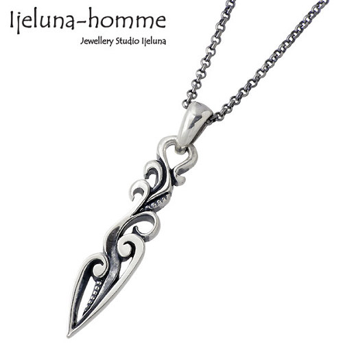 【ポイント2倍！マラソン期間中】 アイジェルナオム Ijeluna-homme ネックレス レディース メンズ シルバー ジュエリー マントラ チェーン付き 925 スターリングシルバー AT-032N