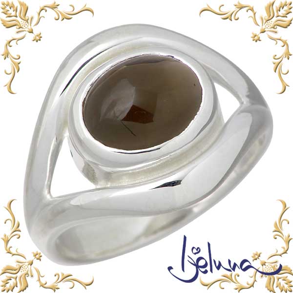 【ポイント2倍！マラソン終了まで】 アイジェルナ Ijeluna リップ シルバーリング 8X10mm スモーキークォーツリング 指輪 アクセサリー 7～17号 シルバー925 スターリングシルバー IJ-080RS-SQ｜Sies Rosso シーズ ロッソ