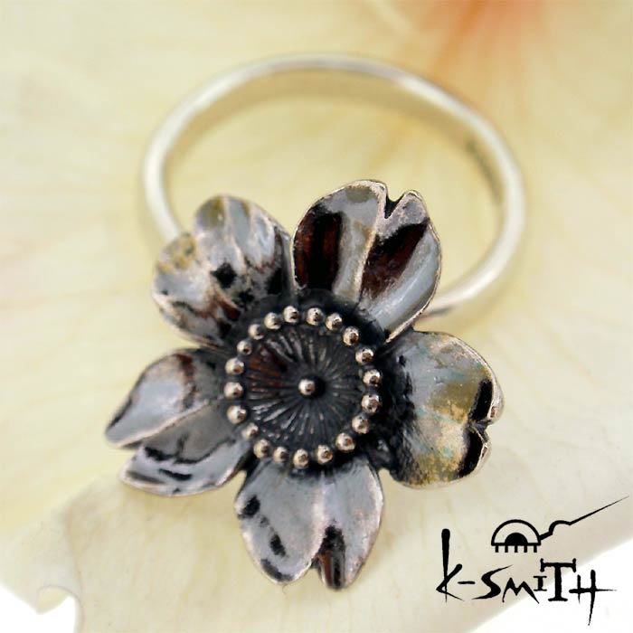 ケースミス K-SMITH バースデー フラワー シルバー リング 指輪 3月桜 Birthday Flower Ring KF-RING-03