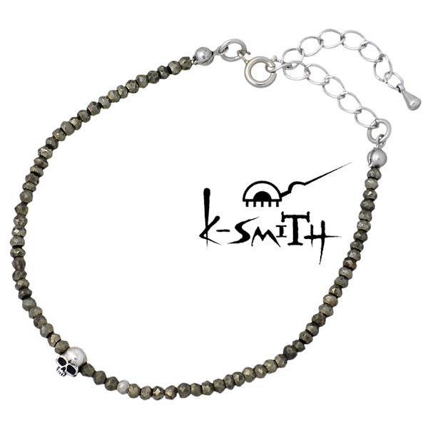 【ポイント2倍!マラソン終了まで】 ケースミス K-SMITH パイライト ブレスレット アクセサリー スカル レディース シルバー925 スターリングシルバー KI-PSK-B-L|Sies Rosso シーズ ロッソ