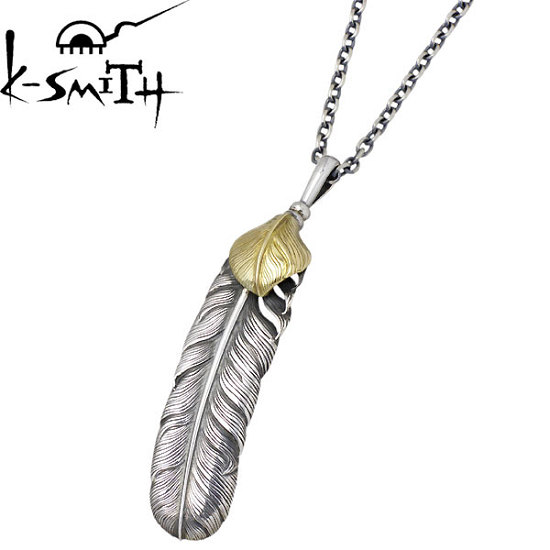 【ポイント2倍！マラソン期間中】 ケースミス K-SMITH ネックレス メンズ シルバー ジュエリー ハートフェザー 925 スターリングシルバー KI142-3-AZ-0845