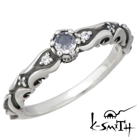 【ポイント2倍！マラソン期間中！】 ケースミス K-SMITH シルバーアクセサリー リング 6月 誕生石 シルバー ブルームーンストーン 指輪 アクセサリー 7～13号 シルバー925 スターリングシルバー KS-00190-6