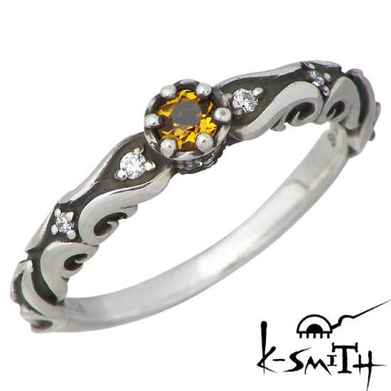 【ポイント2倍！マラソン終了まで】 ケースミス K-SMITH 11月 誕生石 シルバー リング シトリン 指輪 アクセサリー 7～13号 シルバー925 スターリングシルバー KS-00193-11｜Sies Rosso シーズ ロッソ