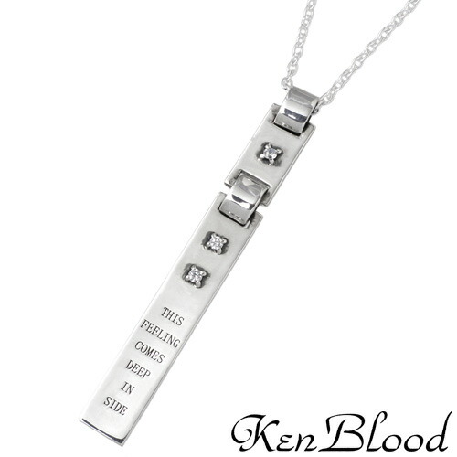 【ポイント2倍！マラソン期間中】 ケンブラッド KEN BLOOD ネックレス レディース シルバー ジュエリー キュービック CZ GD メッセージ プレート 925 スターリングシルバー KB-KP-140