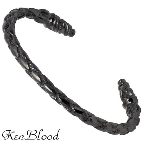 【ポイント2倍!マラソン終了まで】 ケンブラッド KEN BLOOD 編み込み シルバー バングル アクセサリー ブレスレット アクセサリー シルバー925 スターリングシルバー KB-KP-311BK|Sies Rosso シーズ ロッソ
