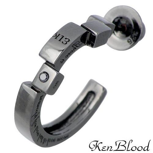 【ポイント2倍！マラソン期間中！】 ケンブラッド KEN BLOOD レシプロカル ラブ シルバー ピアス アクセサリー ブラックダイヤモンド 1個売り 片耳用 シルバー925 スターリングシルバー KP-343BK