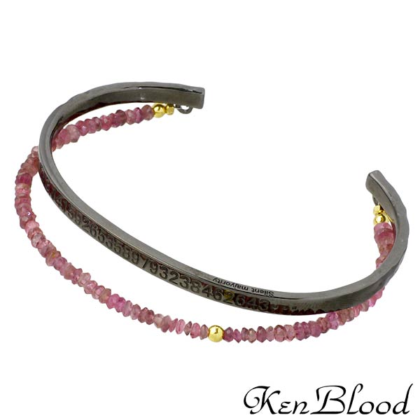【ポイント2倍!マラソン終了まで】 ケンブラッド KEN BLOOD シルバー バングル アクセサリー ピンクトルマリン ブラック シルバー925 スターリングシルバー KP-376S-BK|Sies Rosso シーズ ロッソ