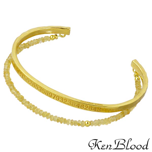 【ポイント2倍！マラソン終了まで】 ケンブラッド KEN BLOOD シルバー バングル アクセサリー シトリン ゴールド シルバー925 スターリングシルバー KP-376S-GD｜Sies Rosso シーズ ロッソ