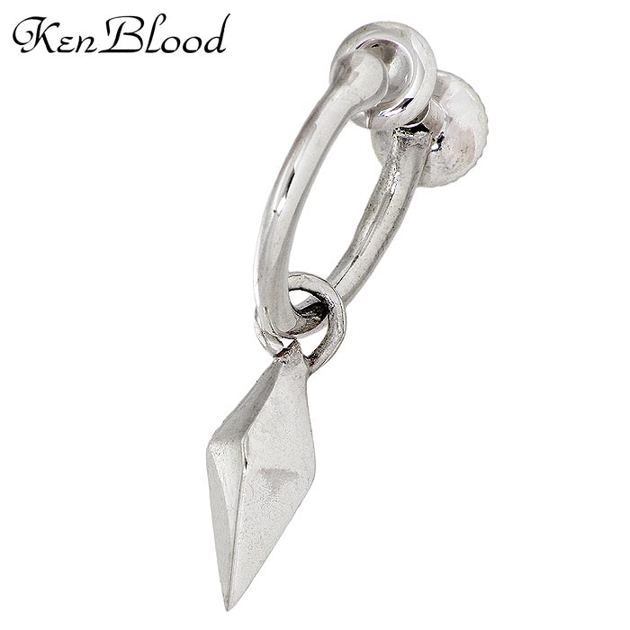 【ポイント2倍！マラソン期間中！】 ケンブラッド KEN BLOOD シルバー イヤリング アクセサリー ピラミッド メンズ レディース 1個売り 片耳用 KP-463E