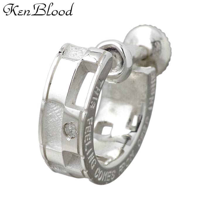ケンブラッド KEN BLOOD ダイヤモンド メッセージ シルバー イヤリング アクセサリー 片耳用 1個売り KP-59E｜Sies Rosso シーズ ロッソ