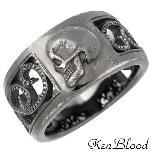 ケンブラッド KEN BLOOD リング 指輪 レディース スカル シルバー ジュエリー ブラック スカル モラルズ ブラック9～23号 925 スターリングシルバー KR-226BK