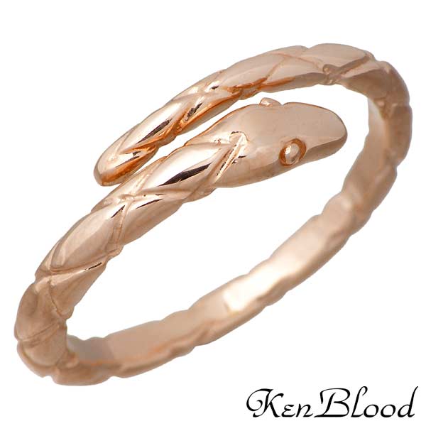 【ポイント2倍！マラソン期間中】 ケンブラッド KEN BLOOD リング 指輪 メンズ レディース シルバー ジュエリー スネーク ピンク 11～21号 925 スターリングシルバー KR-257PK