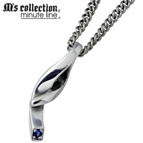 【ポイント2倍！マラソン期間中！】 エムズコレクション M's collection ネックレス レディース シルバー ジュエリー サファイア シンセティック 925 スターリングシルバー RYO-176SAG