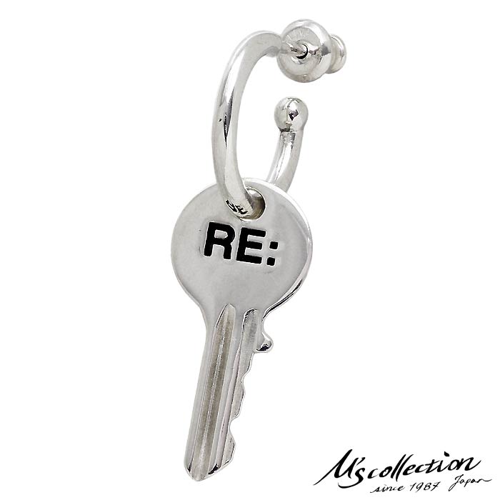 【ポイント2倍！マラソン期間中】 エムズコレクション M's collection シルバー ピアス RE: KEY HOOP POST 1個売り 片耳用 メンズ フープスタッド シルバー925 鍵 アクセサリー XE-038