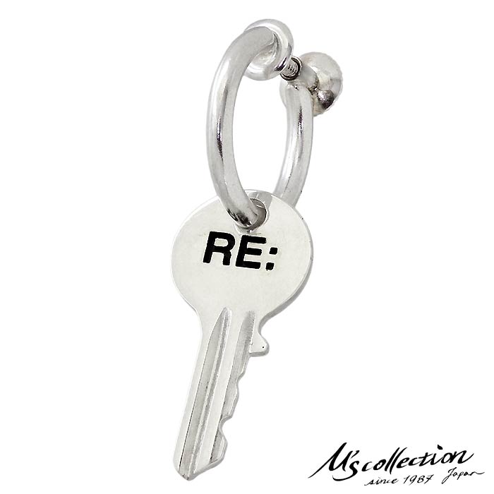 【ポイント2倍！マラソン期間中！】 エムズコレクション M's collection シルバー イヤリング RE: KEY HOOP 1個売り 片耳用 メンズ フープイヤリング シルバー925 鍵 アクセサリー XE-040