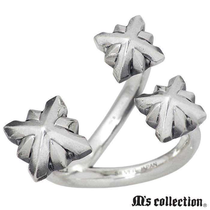 【ポイント2倍!マラソン終了まで】 エムズコレクション M's collection シルバー リング スリー スタッズ フリー メンズ 指輪 アクセサリー 15~23号 XR-026|Sies Rosso シーズ ロッソ
