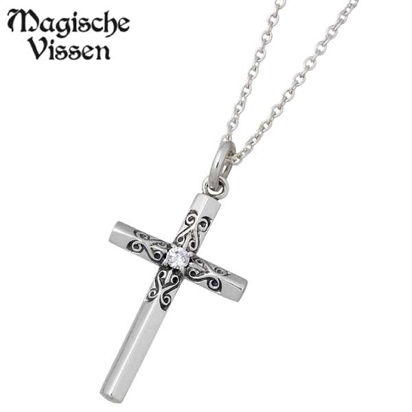 【ポイント2倍！マラソン期間中！】 マジェスフィッセン Magische Vissen ネックレス レディース シルバー ジュエリー ストーン クロス リバーシブル 925 スターリングシルバー OZP-028