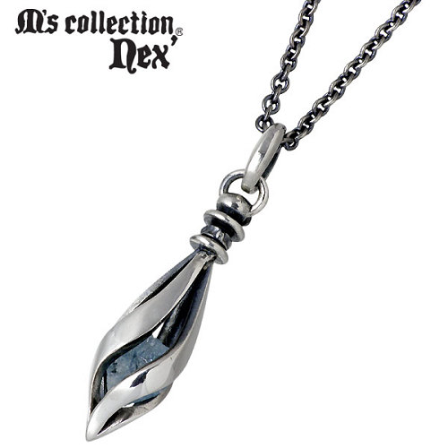 【ポイント2倍！マラソン期間中】 エムズコレクション M's collection ネックレス レディース メンズ シルバー ジュエリー ストーン& チェーン付き 925 スターリングシルバー MAO-055P