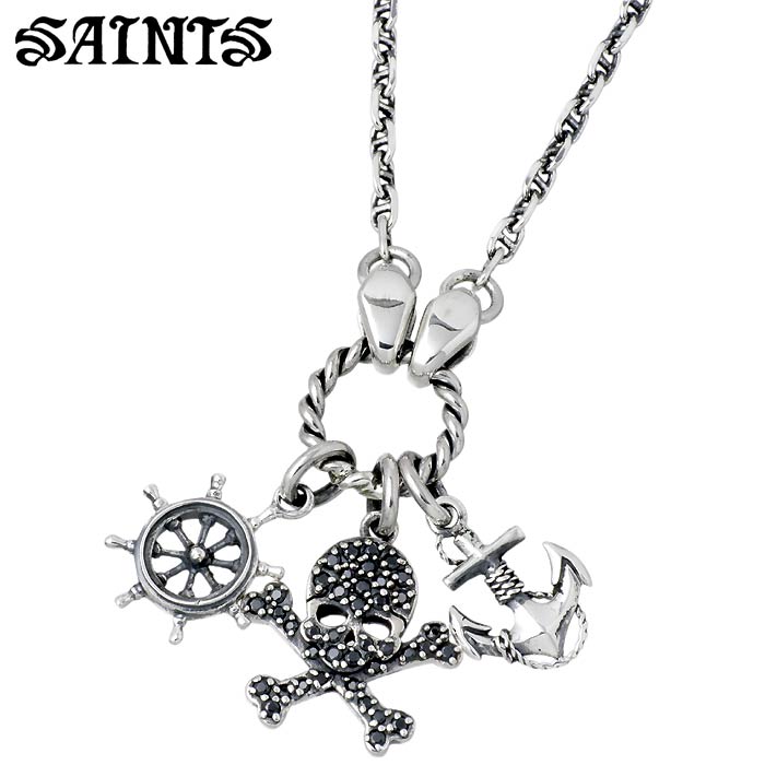 【ポイント2倍!マラソン期間中】 セインツ SAINTS ネックレス メンズ ホープ シルバー ジュエリー スカル アンカー SSP-64