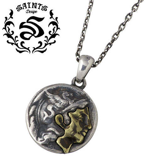 SAINTS Design セインツ シルバー ネックレス キュービック SAINTS(セインツ) イニシャル シルバー ネックレス E メンズ