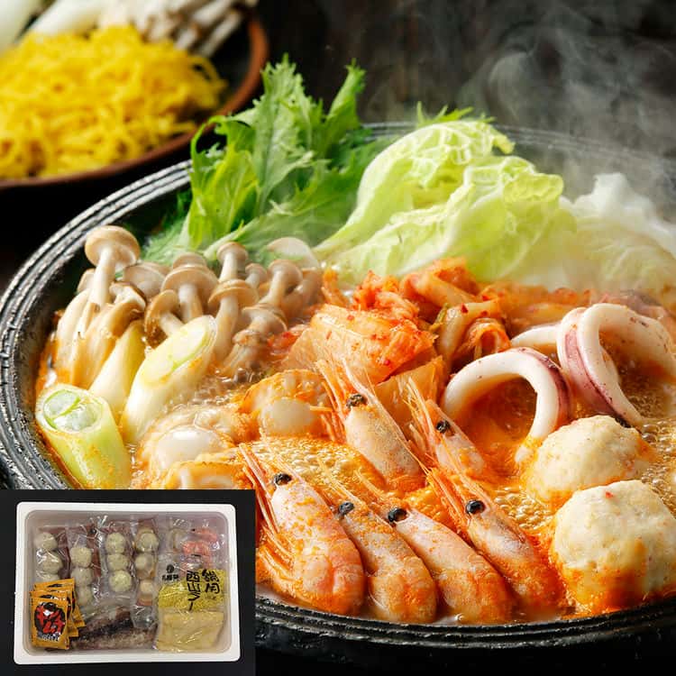 【ポイント2倍！マラソン期間中】 北海道 海鮮キムチ鍋 Cセット 白菜キムチ400g 各種具材 本場韓国の白菜キムチを使い 多彩な魚介を詰め合わせました ピリ辛の キムチ鍋 でお召し上がりください ご進物 ギフト 贈り物に