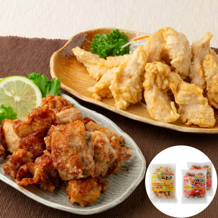【ポイント2倍！マラソン期間中！】 大分名物 豊後 とり天&唐揚げセット とり天500g 唐揚げ300gx2 大分の醤油を味付けのベースに にんにく しょうがを加えた昔ながらの『唐揚げ』と柔らかい衣でつつみ揚げた『とり天』とのセット