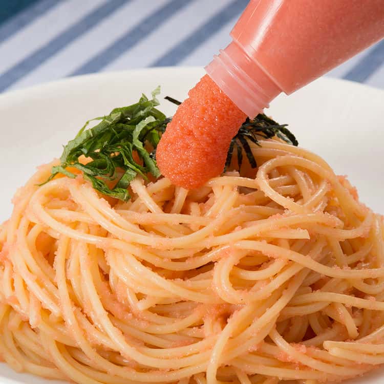 【ポイント2倍！マラソン期間中】 福岡 さかえや 手軽に簡単明太子 たらこパスタセット 冷凍パスタセット220gx5食 チューブ入り 辛子明太子・塩たらこ と レストランで使用される プロが使用する 冷凍スパゲッティー麺のセット