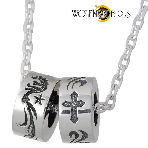 ウルフマンB.R.S WOLFMAN B.R.S ダブル リング シルバー ネックレス アクセサリー チェーン付き シルバー925 スターリングシルバー NW-P-37｜Sies Rosso シーズ ロッソ