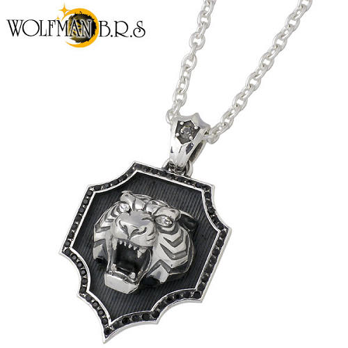 WOLFMAN ネックレス メンズ シルバー ジュエリー タイガー ブラック