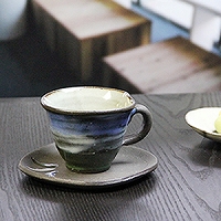 信楽焼 和風 おしゃれ   コーヒーカップ 青空コーヒー碗皿 陶器コーヒー 焼き物 碗皿 器 カフェマグ 碗皿 信楽  食器 カップ マグカップ マグ しがらきw908-03 楽天スーパーSALE