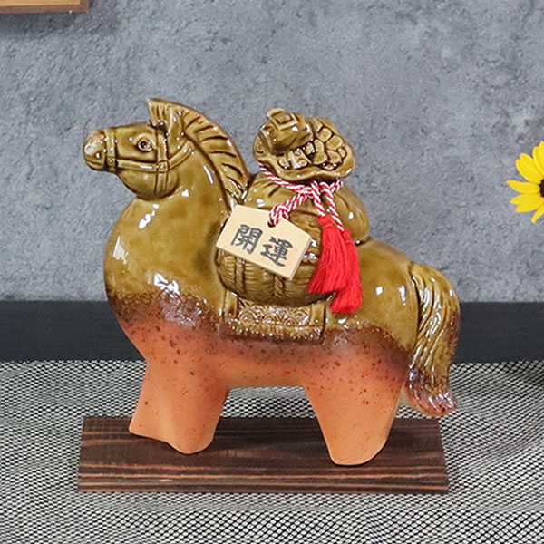 【信楽焼】オブジェ　馬 楽天市場】干支置物 信楽焼馬 干支 干支おきもの 信楽 午 しが