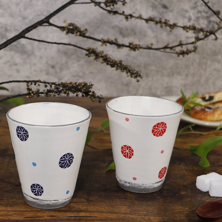 ペア フリーカップ 焼酎カップ 焼酎グラス 保温 2客セット 陶器 結婚祝い 食器 ペアカップ ビアカップおしゃれ 保温 かわいい 和食器 タンブラー 日本製 白 カップ 食器 やきもの コップ 焼き物 器 てまり(青・赤)フリーカップ w401-03_04 5,942円
